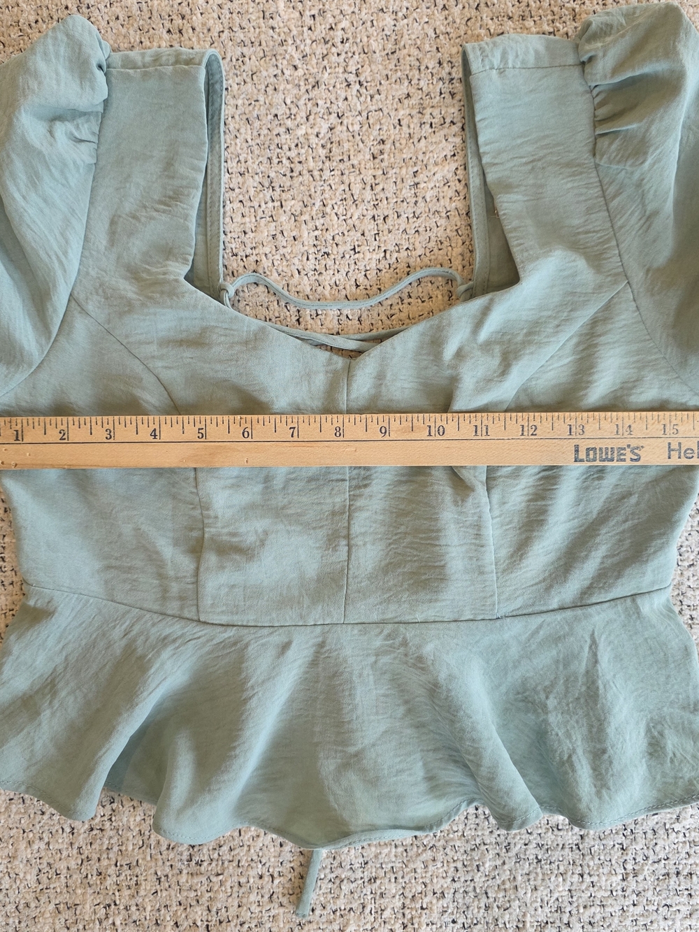 Alterd State Sage Green Corset Lace Up Peplum Top Medieval Cottagecore M - Picture 6 of 8